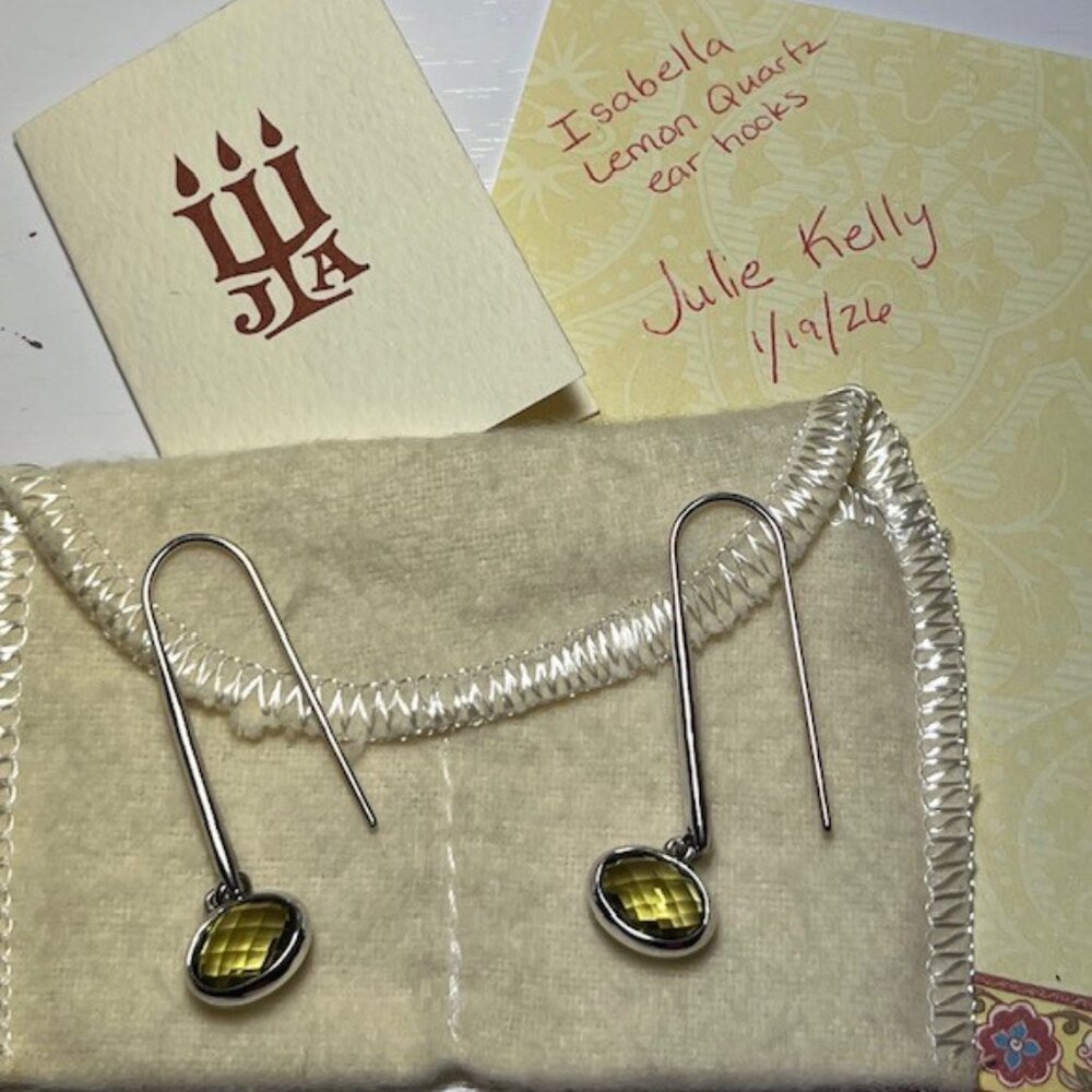 James Avery Isabella Lemon Quartz sterling sterling silver ear hooks